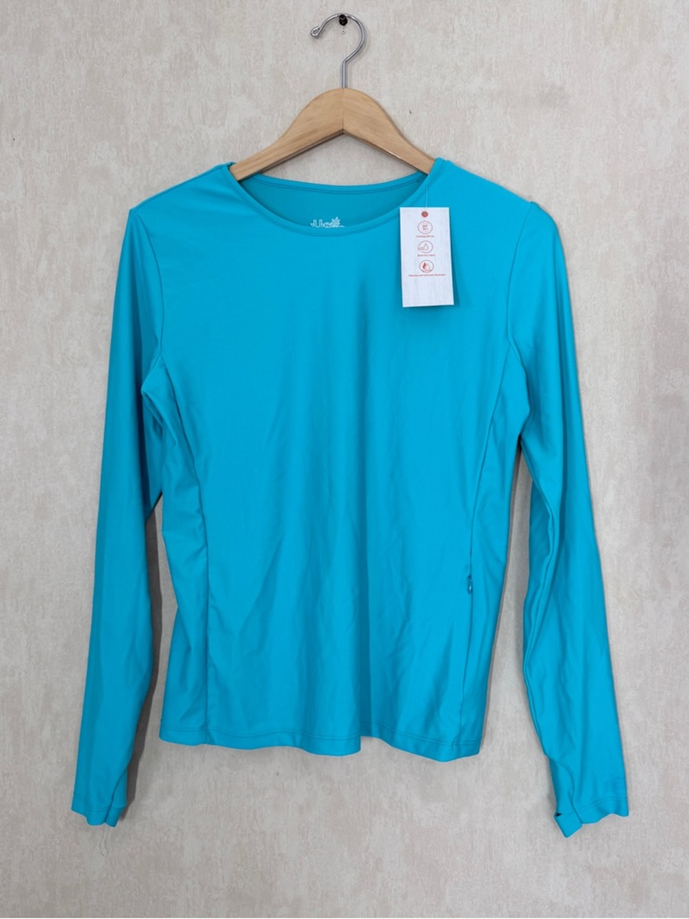 NWT Uvskinz Women’s UPF 50+ Sunwear Longsleeve Guard Swim in Blue M